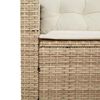 vidaXL Garden Sofa Beige PE rattan, powder-coated steel, tempered glass