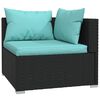 vidaXL Garden Lounge Set Black PE Rattan Medium Modular