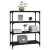 vidaXL Book Cabinet Black Engineered wood, Steel Large Industrial