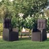 vidaXL Reclining Garden Chair Black PE rattan Large Adjustable Footrests