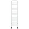 vidaXL 5-Tier Kitchen Trolley White 18.1"x10.2"x41.3" Iron