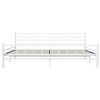 vidaXL Bed Frame White Metal frame, plywood slats Full Durable