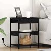 vidaXL Bedside Cabinet Black Oak 16.14 x 12.20 x 20.08 in