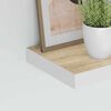 vidaXL Wall Shelf Set of 2 Oak and white Honeycomb MDF 23.6x9.3x1.5 in