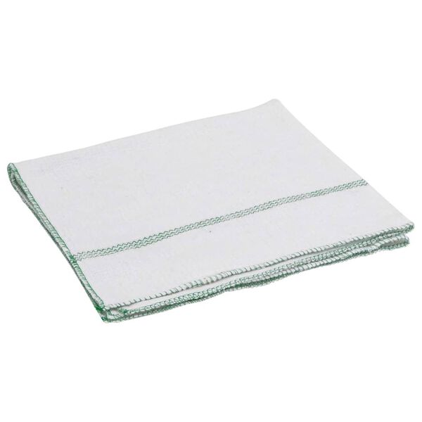 vidaXL Cleaning Cloths 5 pcs White with Green Stripes 19.7x23.6"