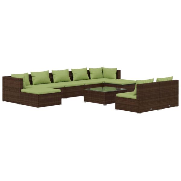 vidaXL Garden Lounge Set Brown PE rattan Large Modular