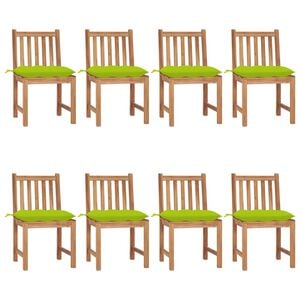 vidaXL Patio Chair Set of 8 Bright green cushions