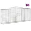 vidaXL Gabion Basket Set of 4 Silver Galvanized Iron