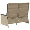 vidaXL Reclining Patio Bench Beige PE rattan, powder-coated steel, polyester