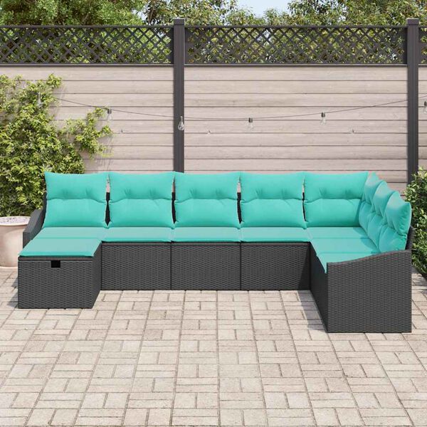 vidaXL Sofa Set with Cushion 5 pcs Poly Rattan