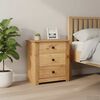 vidaXL Bedside Cabinet Natural Solid pine wood Medium Bedside Cabinet