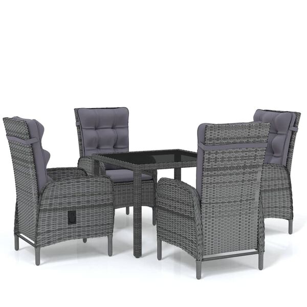 vidaXL Garden Dining Set Grey