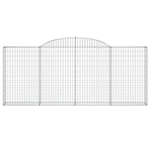 vidaXL Gabion Basket Set of 8 Silver Galvanized Iron