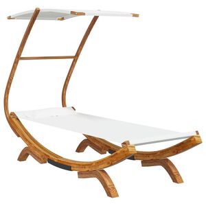 vidaXL Outdoor Lounge Bed Cream Solid Bent Wood Standard Durable