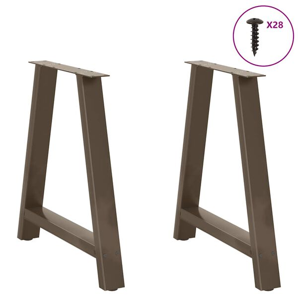 vidaXL Dining Table Legs A-Shaped 2 pcs 31.5x(28.3-28.7)" Steel