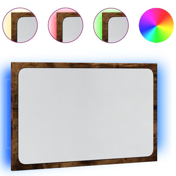 vidaXL Bathroom Mirror Sonoma oak Engineered wood, Glass