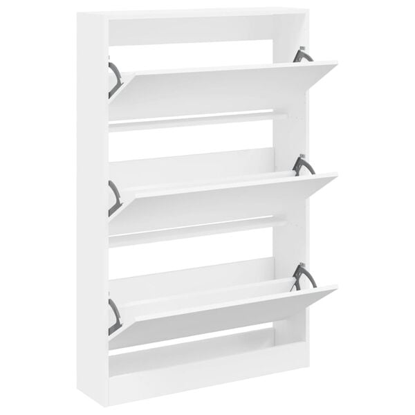 vidaXL Shoe Cabinet White Engineered Wood Compact Shoe Cabinet