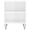 vidaXL Bedside Cabinet High gloss white Engineered wood, iron