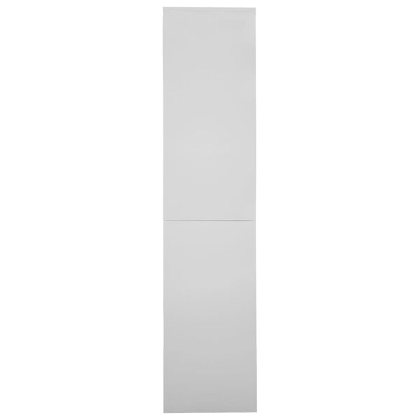 vidaXL Office Cabinet Light Grey Steel, Tempered Glass Medium