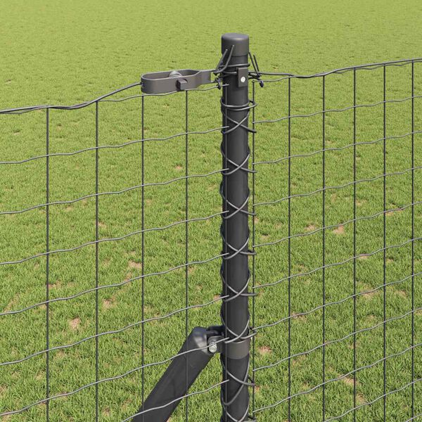 vidaXL Fence Posts Manual 13 pcs Gray Ø32mm 200 cm Galvanized steel