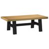vidaXL Coffee Table Natural and Black Solid Pine Wood Medium Durable