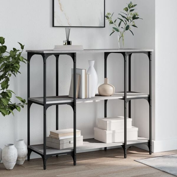 vidaXL Console Table Grey Sonoma Engineered Wood 40.2 x 13.8 x 35.4 in