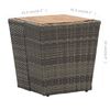 vidaXL 3 Piece Patio Bistro Set Poly Rattan and Acacia Wood Gray
