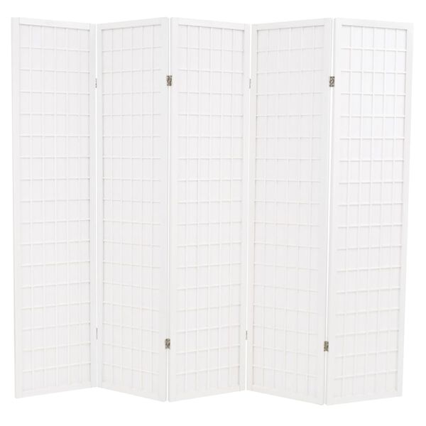 vidaXL Folding 5-Panel Room Divider Japanese Style 78.7"x66.9" White