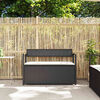 vidaXL Garden Storage Bench Black PE rattan, powder-coated steel, plywood