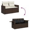 vidaXL Garden Sofa Brown and cream white