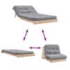 vidaXL Futon Sofa Bed Grey Solid Pine wood, polyester fabric Full/Double