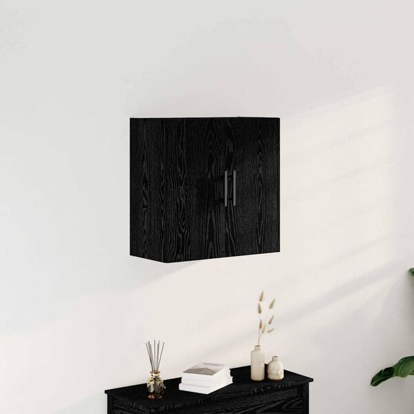 vidaXL Wall Cabinet Black Oak 23.62 x 12.40 x 23.62 in Engineered Wood