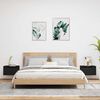 vidaXL Wall-Mounted Bedside Cabinet Set of 2 Black Engineered wood