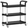 vidaXL 3-Tier Trolley Black 30.3"x13.4"x28.3" Aluminum