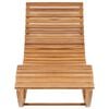 vidaXL Sun Lounger Teak Solid teak wood, 100% polyester Standard