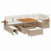 vidaXL Garden Sofa Set with Cushion 11 pcs Beige and Cream Poly Rattan