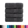 vidaXL Soap Towel Set of 4 Anthracite 100% cotton 11.8 x 11.8 in