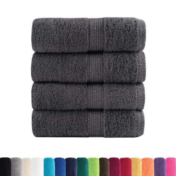 vidaXL Soap Towel Set of 4 Anthracite 100% cotton 11.8 x 11.8 in