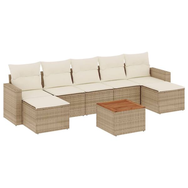 vidaXL Garden Sofa Set Beige, Cream White