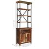 vidaXL Sideboard with Shelves Solid Reclaimed Wood 25.6"x11.8"x70.9"