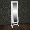 vidaXL Free Standing Mirror Jewelry Cabinet White