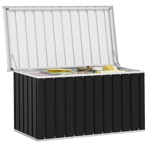 vidaXL Storage Box Anthracite Galvanized steel, plastic Medium