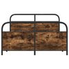 vidaXL Bed Frame Smoked Oak Steel, Engineered Wood 55.1x74.8 in