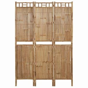 vidaXL 3-Panel Room Divider Bamboo 47.2"x70.9"
