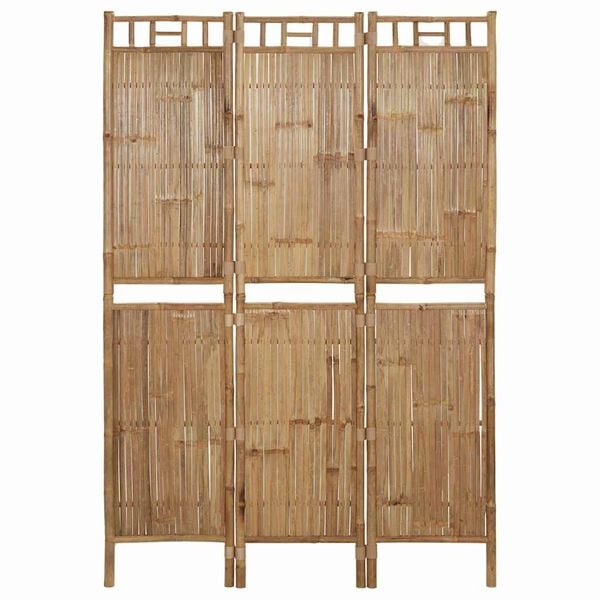 vidaXL 3-Panel Room Divider Bamboo 47.2"x70.9"
