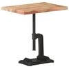 vidaXL Side Table Natural, Black Solid Acacia Wood, Powder-Coated Cast Iron