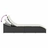 vidaXL Folding Sun Lounger Black and cream white