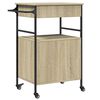 vidaXL Kitchen Trolley Sonoma Oak 22"x16.9"x35.2" Engineered Wood