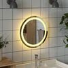 vidaXL LED Bathroom Mirror Transparent Glass Medium Bathroom Mirror