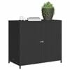vidaXL Garden Storage Cabinet Black PE Rattan Medium Durable